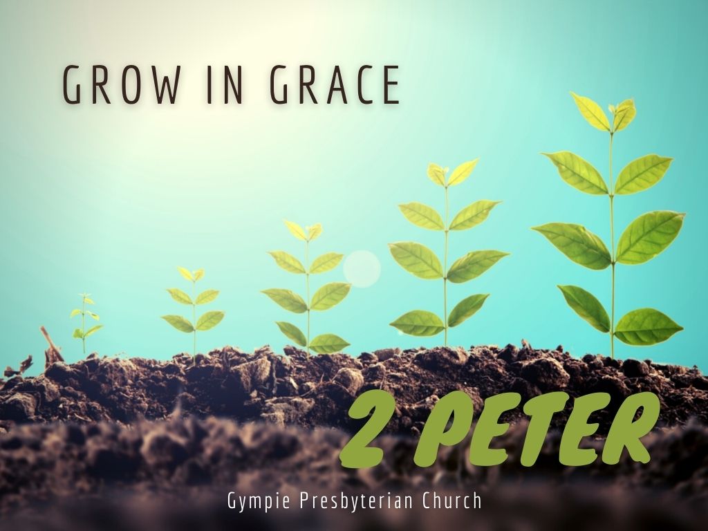 Grow in Grace: 2 Peter. Image of a growing plant in soil